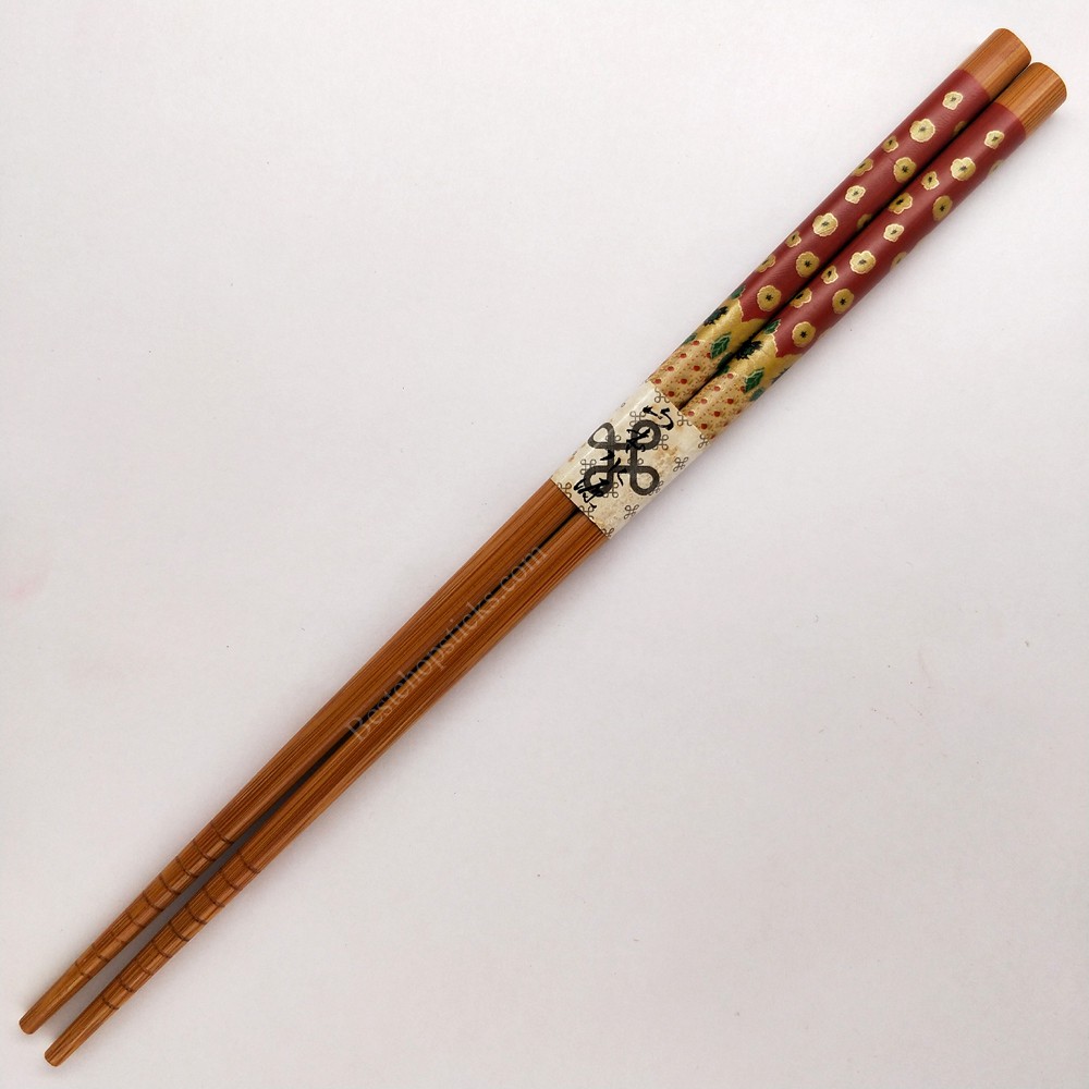 Flowers carbonized bamboo chopsticks